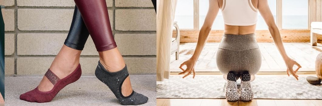 Dámske protišmykové ponožky balerínky na jogu, pilates a tanec